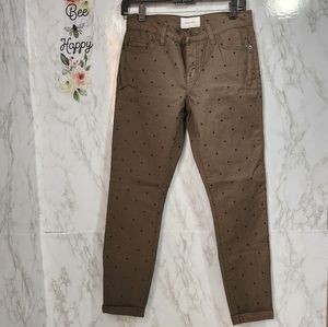 Current/Elliott Green w/ Black Polka-dot Pants sz. 26